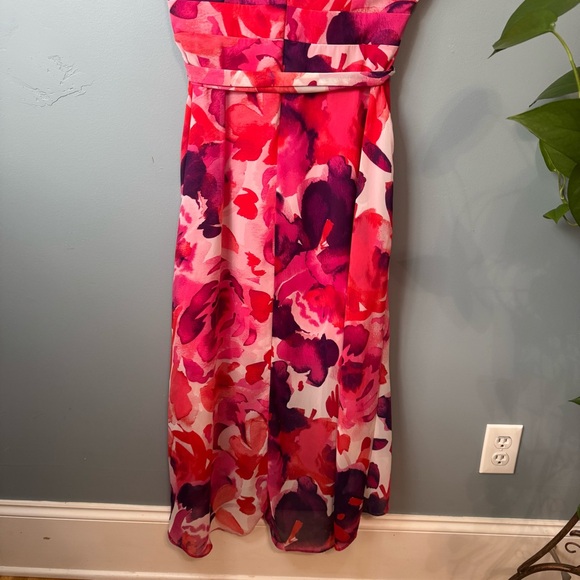 Jessica Howard Floral Sleeveless Halter Neck High Low Midi Dress. Woman’s 10 - Picture 10 of 15
